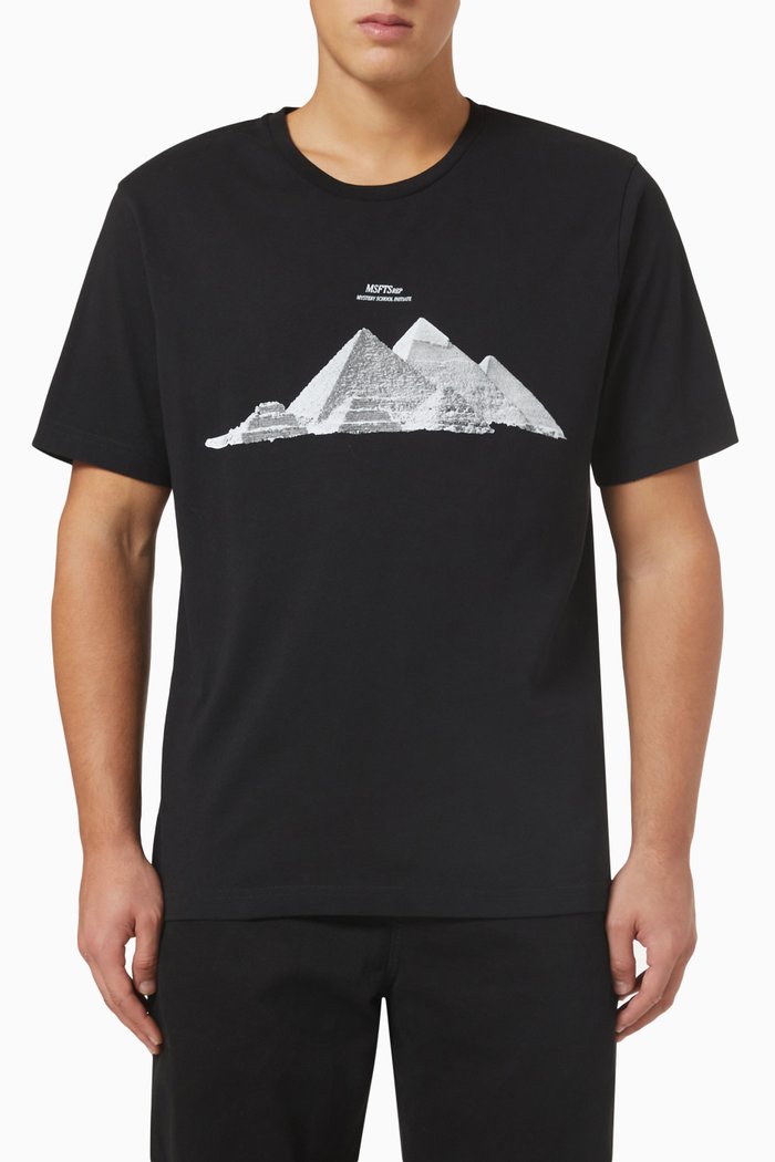 

Mystery School Regular Fit T-shirt in Cotton-jersey, Black