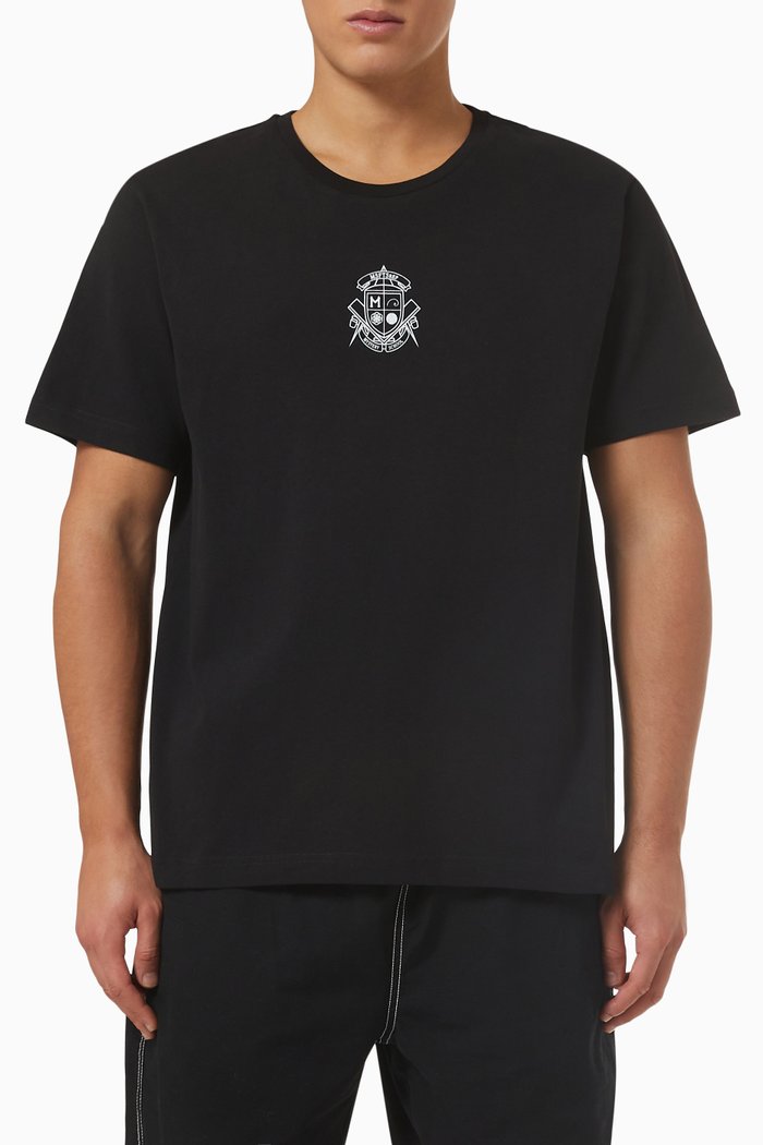 

MS Crest Regular Fit T-shirt in Cotton-jersey, Black
