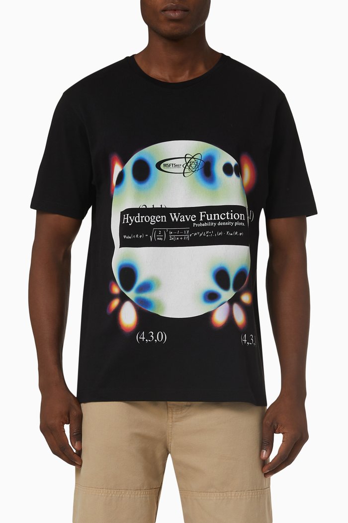 

Hydrogen Wave Regular Fit T-shirt in Cotton-jersey, Black