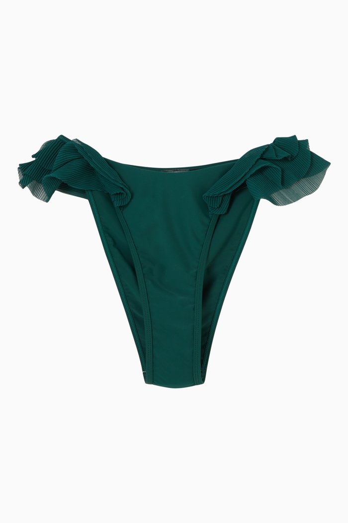 Salama Bikini Bottoms in Stretch Matte Nylon, Green