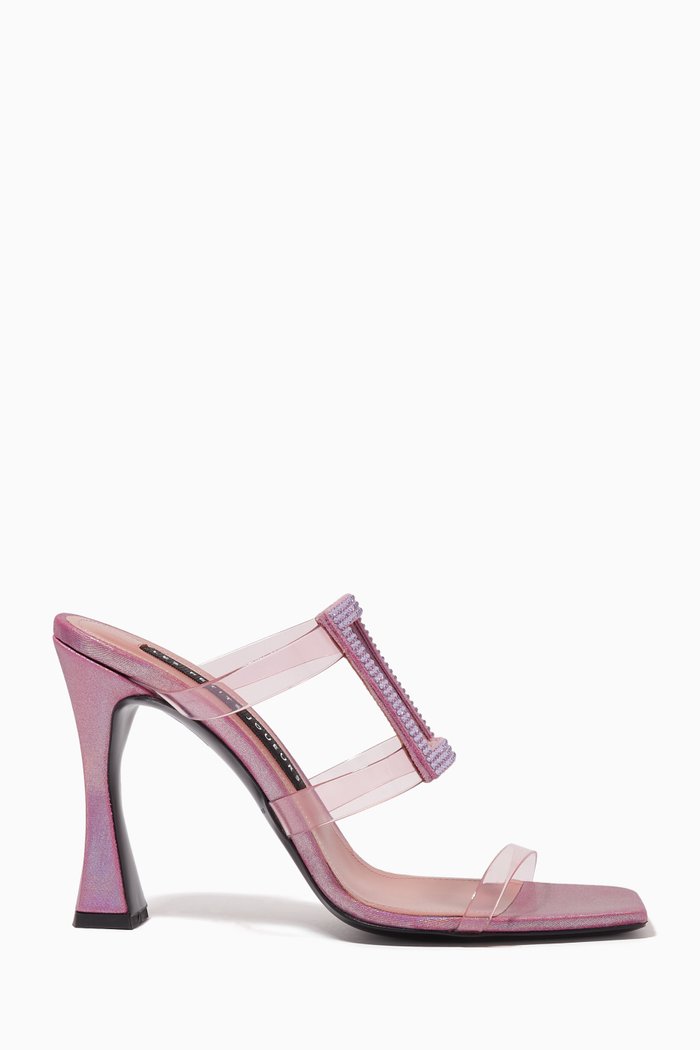 

Hoya 100 Crystal-embellished Mules in Nappa & PVC, Pink