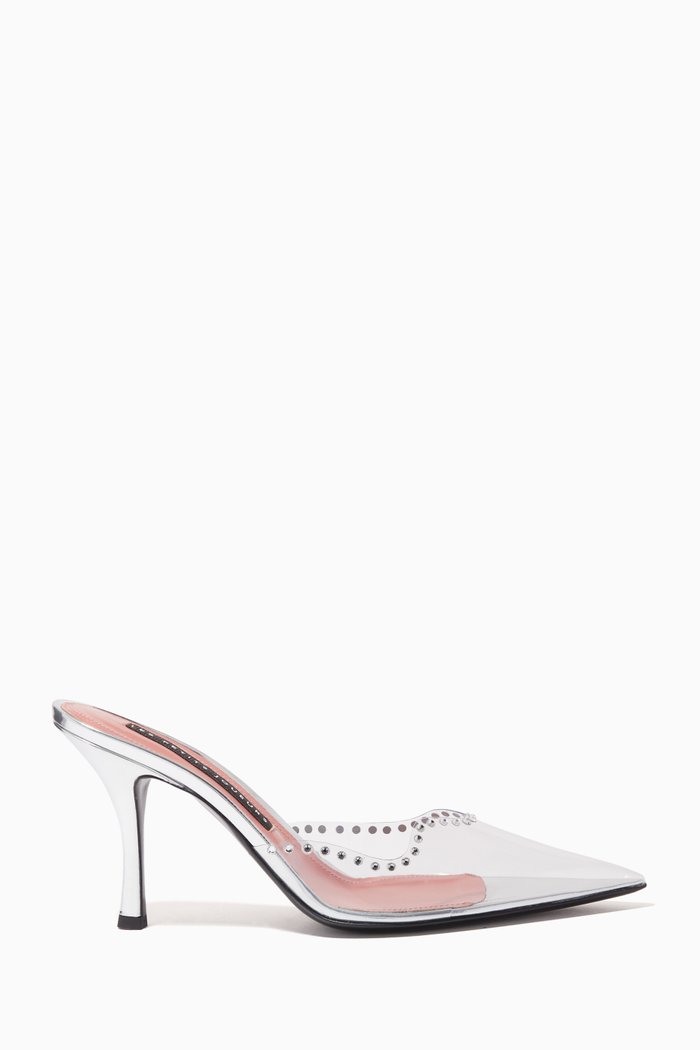 

Jerry Waves 85 Crystal-embellished Mules in PVC, White