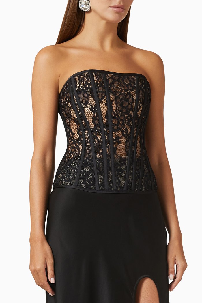 

Corset Top in Lace, Black