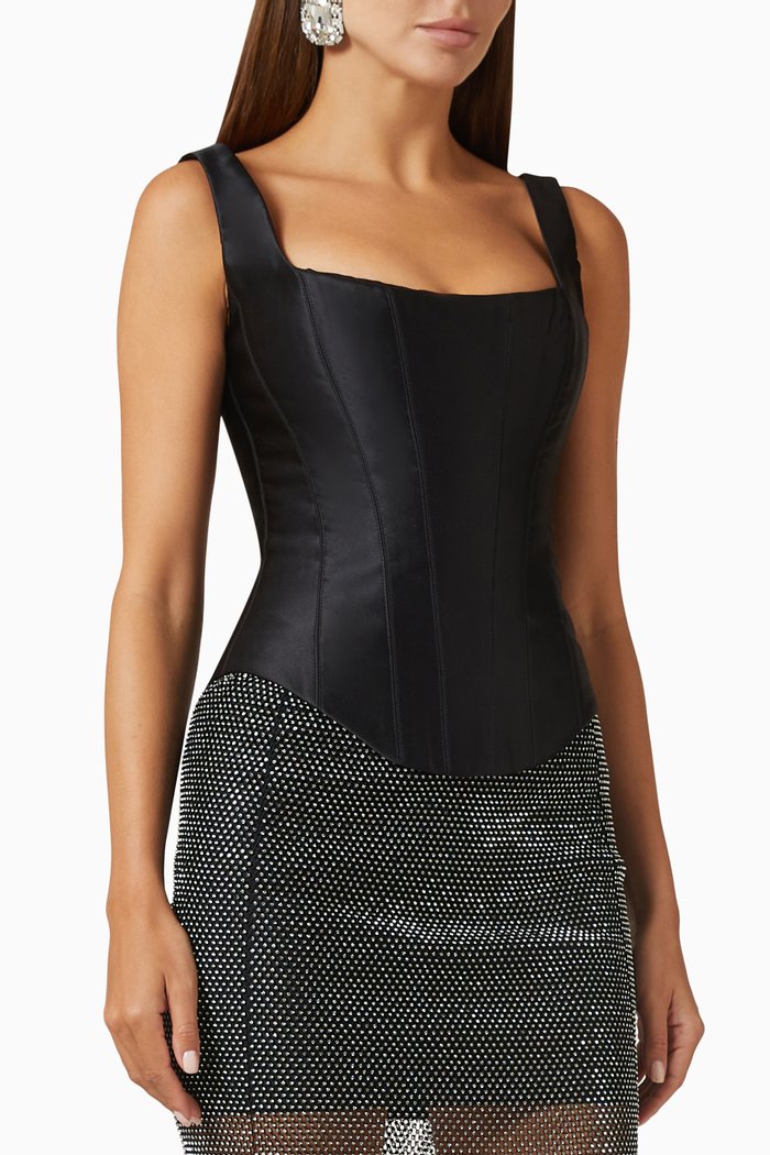 

Corset Top in Satin, Black