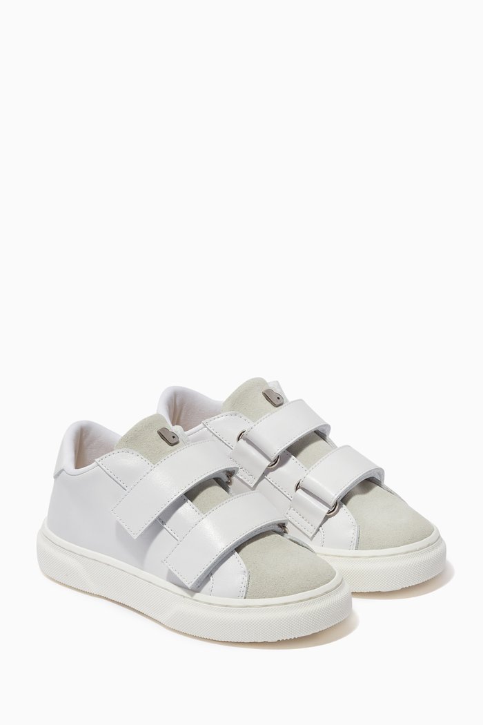 

Double Strap Sneakers in Leather, White