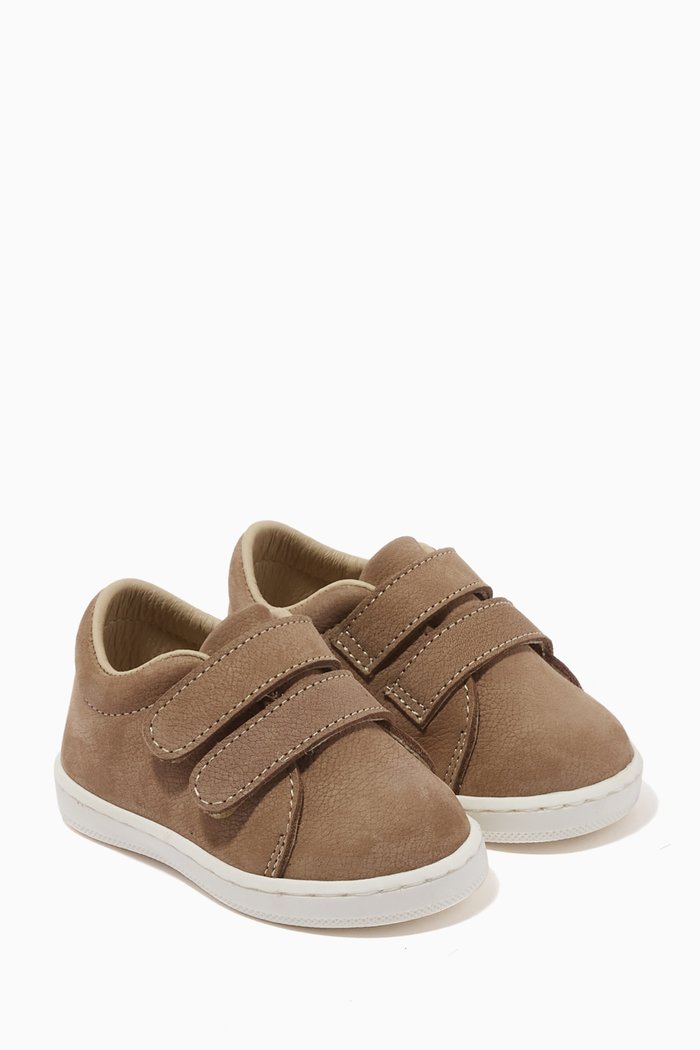 

Double Strap Sneakers in Suede Leather, Neutral