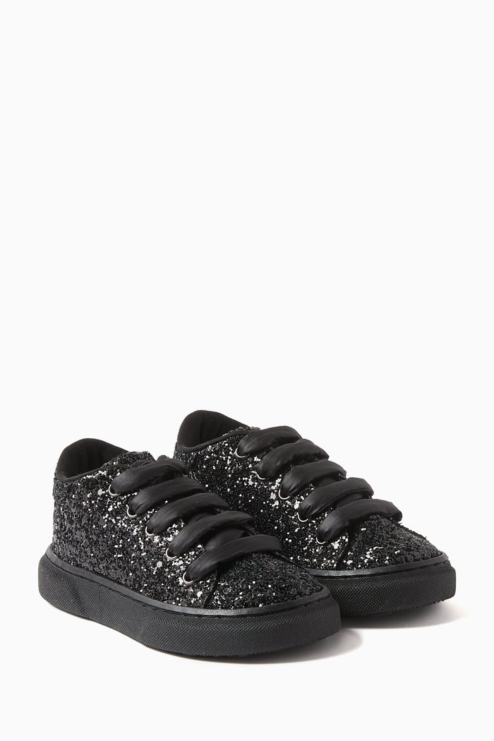 

Glitter-embellished Sneakers, Black