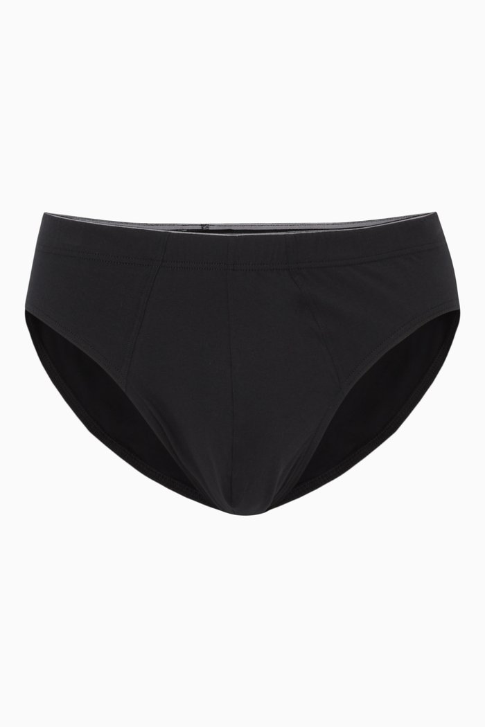 Superior High-rise Briefs in Cotton, Black