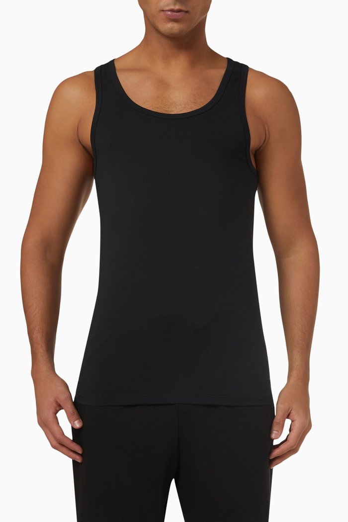 Superior Tank Top in Cotton, Black