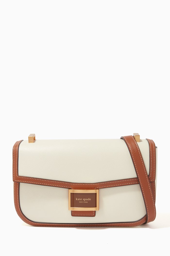 

Katy Shoulder Bag in Textured Leather, White