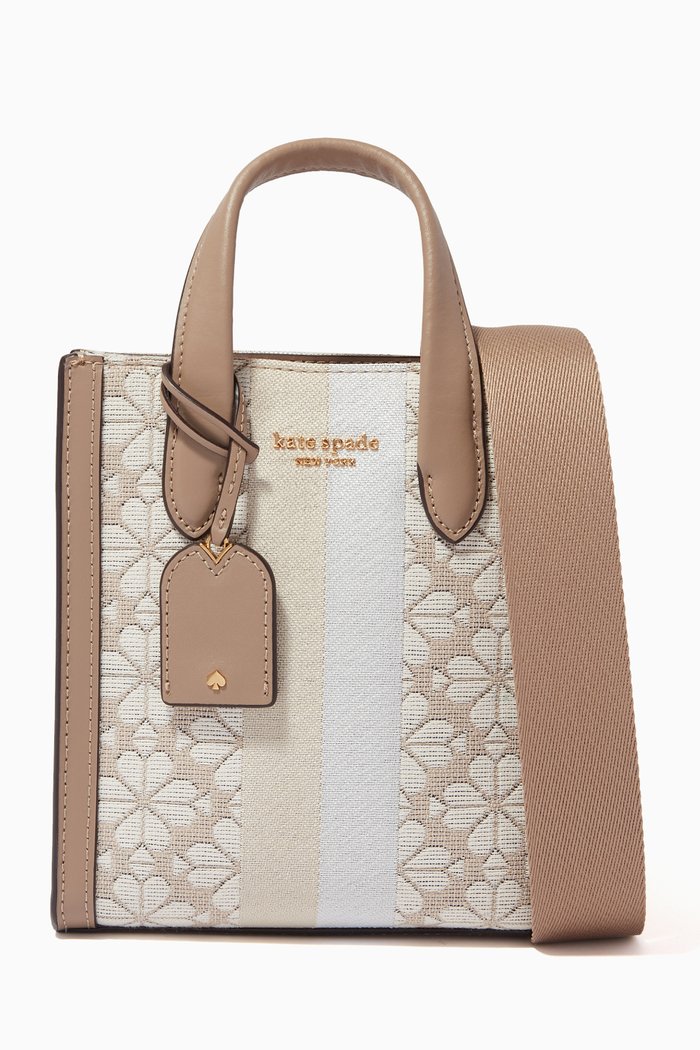 

Mini Spade Flower Manhattan Tote in Jacquard, Brown
