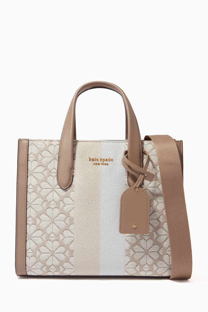 

Small Spade Flower Manhattan Tote in Jacquard, Neutral