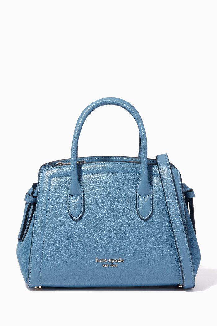 

Mini Knott Satchel in Pebbled Leather, Blue