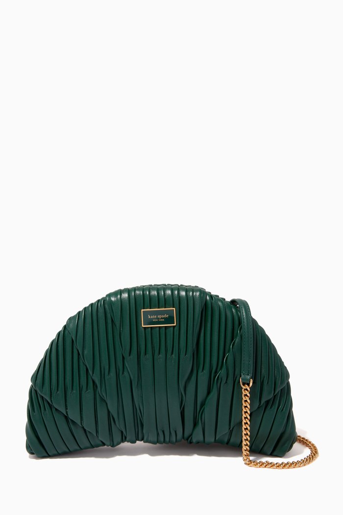 

Patisserie 3D Croissant Clutch in Pleated-leather, Green