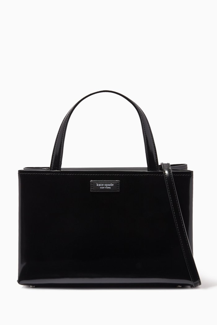 

Small Sam Icon Tote Bag in Spazzolato Leather, Black