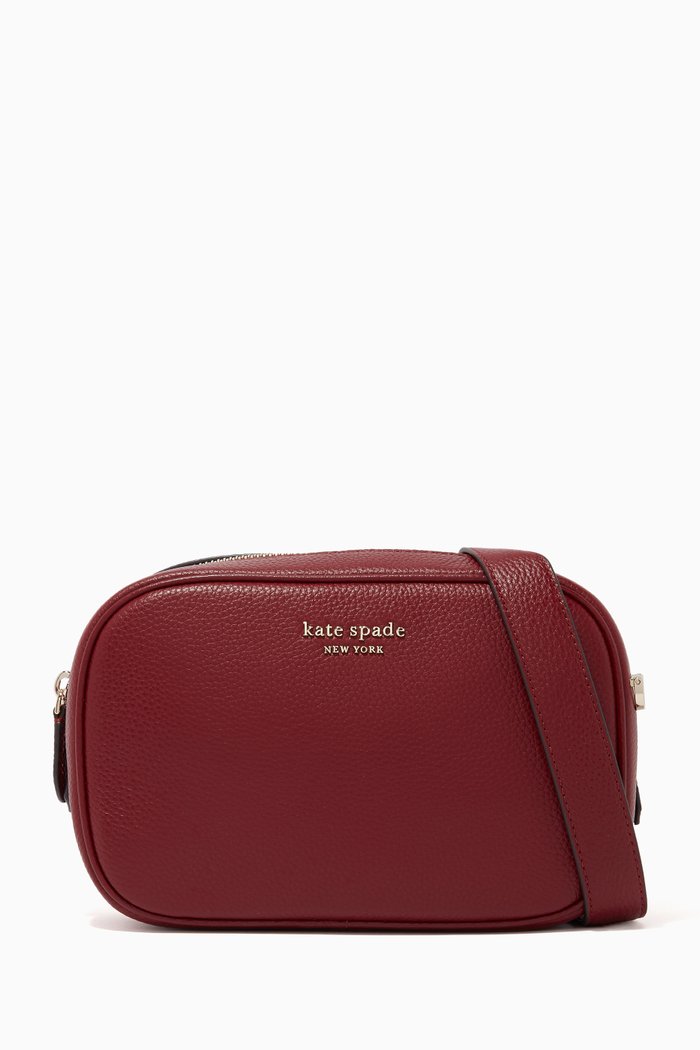Astrid Camera Bag in Pebbled Calf Leather, Red