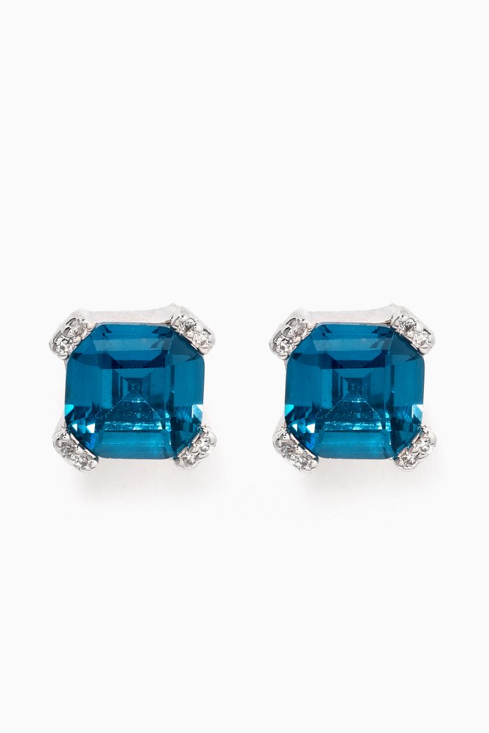 

Dazzle Stud Earrings in Metal, Blue