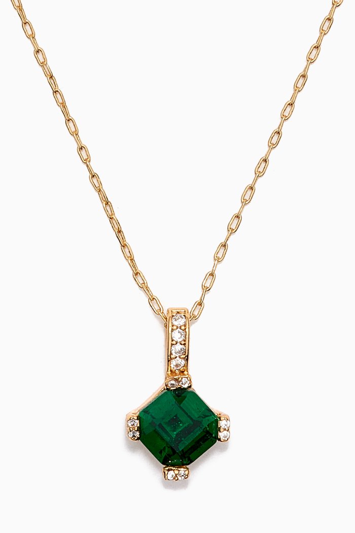 

Dazzle Mini Pendant Necklace in Metal, Green