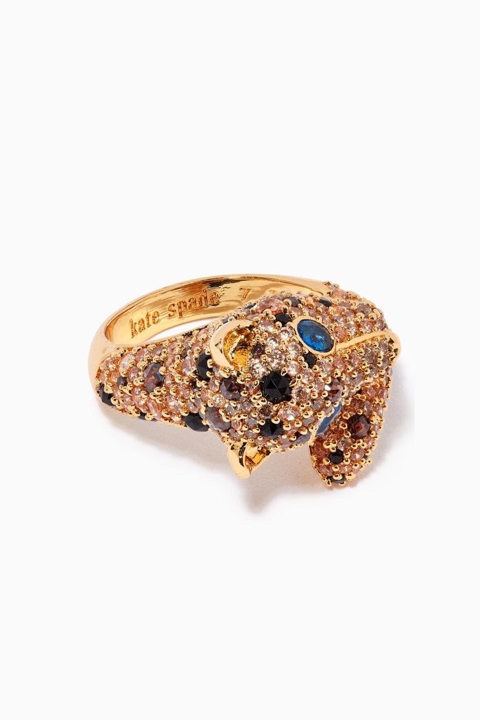 

Fierce Leopard Wrap Ring in Metal, Neutral