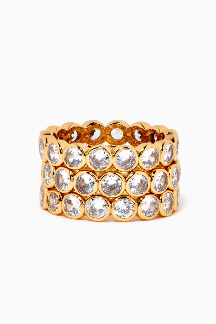 

On The Dot Stacking Rings, Set of 3, Gold