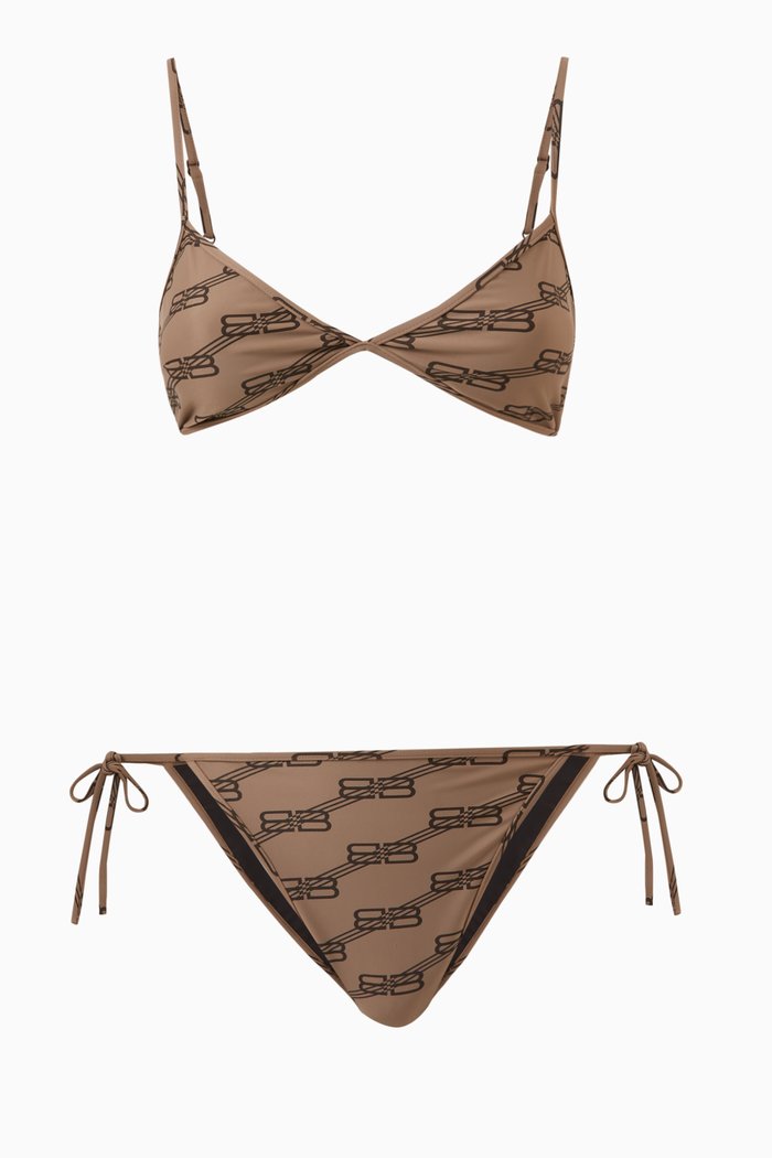 Minimal Bikini Set in Matte Spandex, Neutral