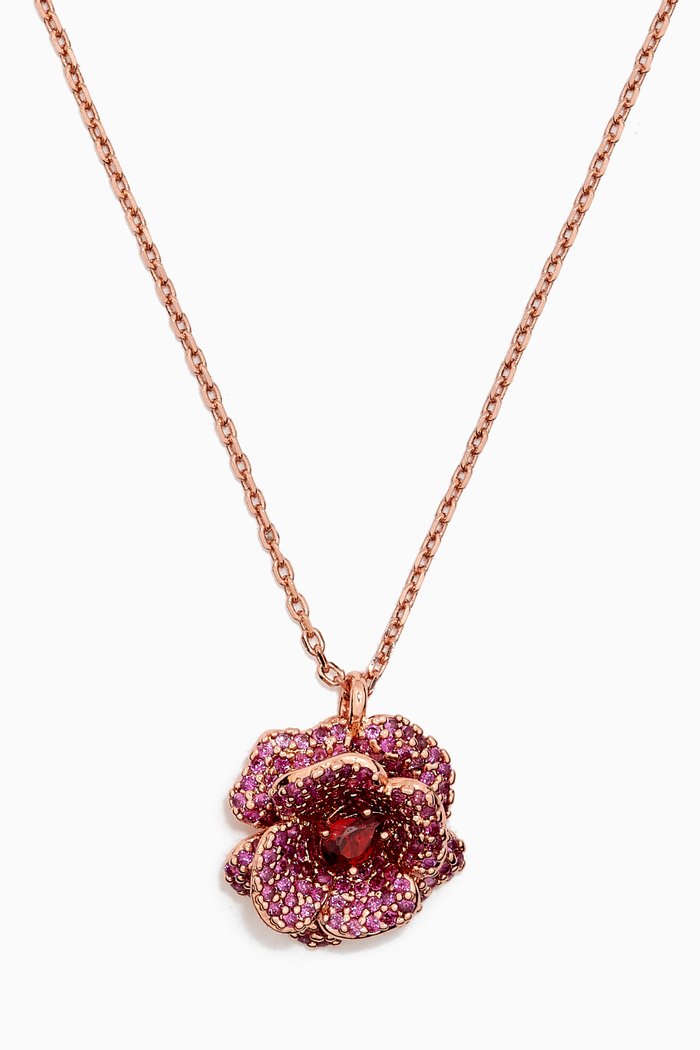 

Mini Rosy Pendant Necklace, Red