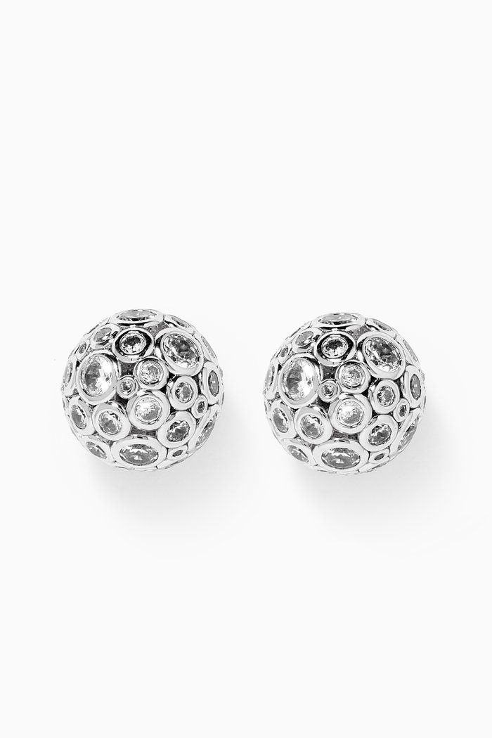 

On The Dot Sphere Stud Earrings in Metal, Silver