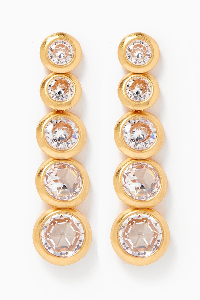 

On The Dot Linear Earrings in Metal, Gold