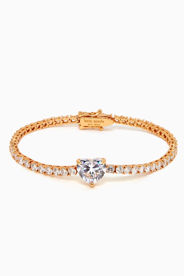 

My Love Heart Tennis Bracelet in Plated Metal, Gold