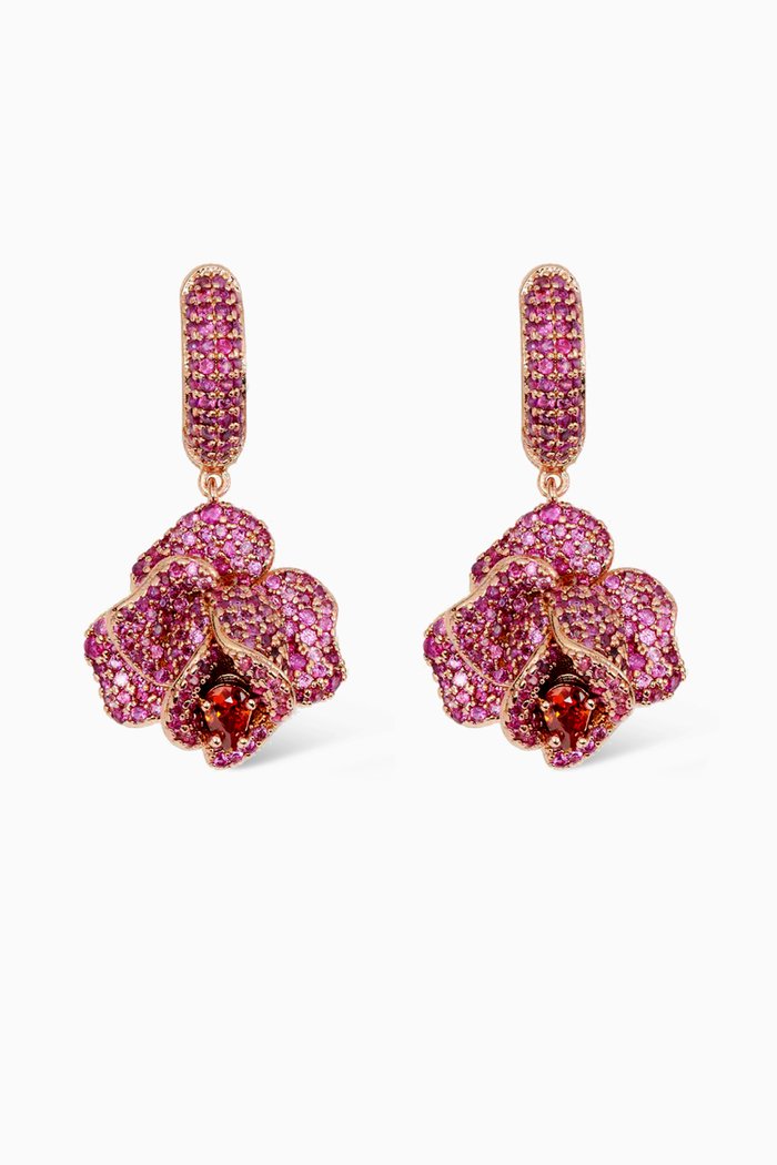 

Rosy Huggies in Plated Metal, Red