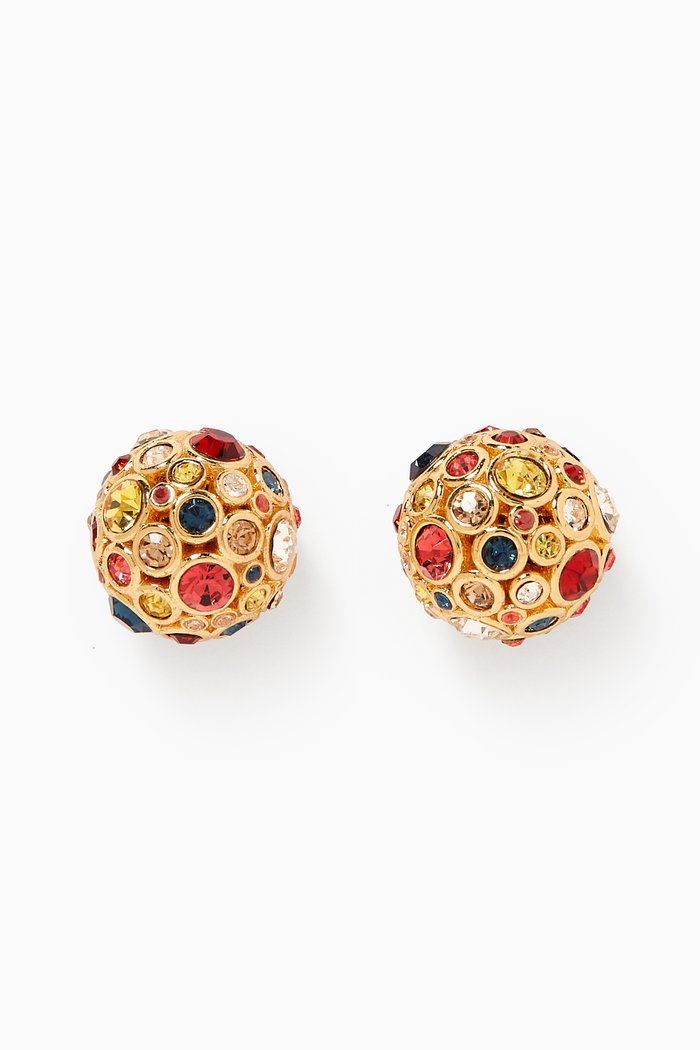 

On The Dot Sphere Stud Earrings in Metal, Red