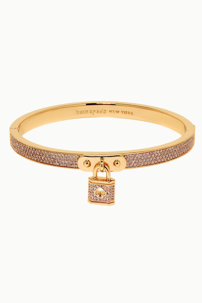 

Lock & Spade Crystal Pavé Bangle, Gold
