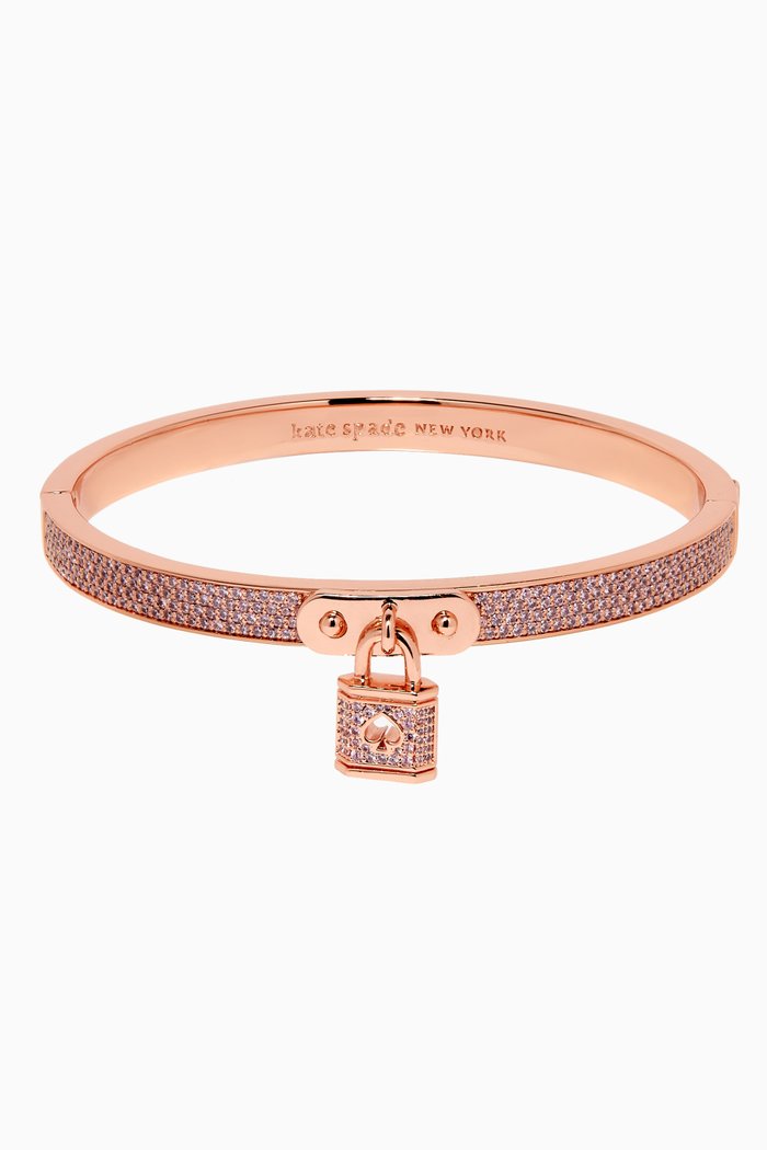

Lock & Spade Crystal Pavé Bangle, Rose gold