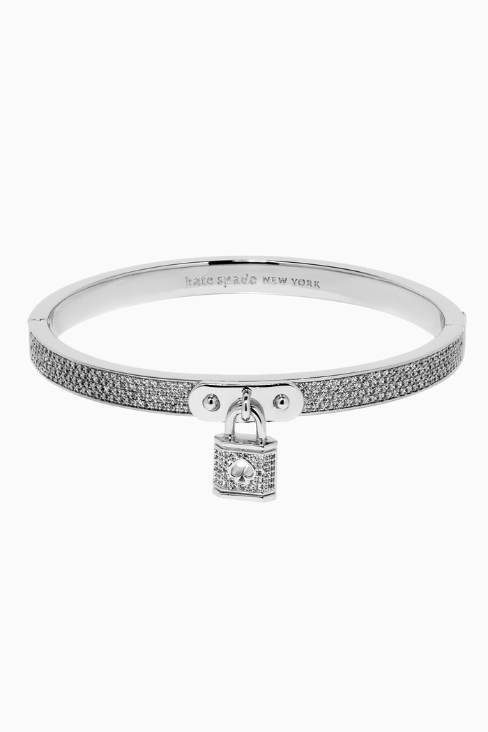 

Lock & Spade Crystal Pavé Bangle, Silver