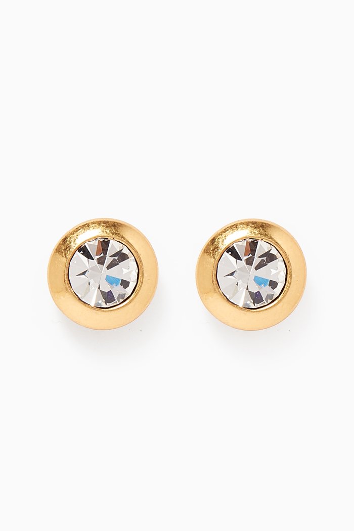 

On The Dot Crystal Stud Earrings in Metal, Neutral