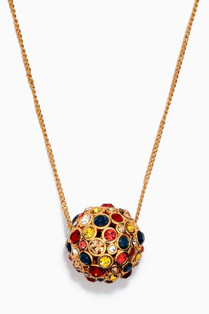 

On The Dot Sphere Pendant Necklace in Metal, Red