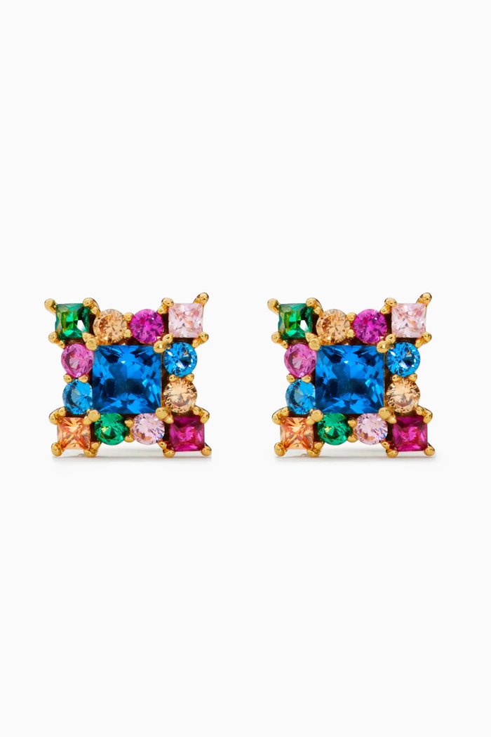 Light Up The Room Studs in Plated Metal, Multicolour