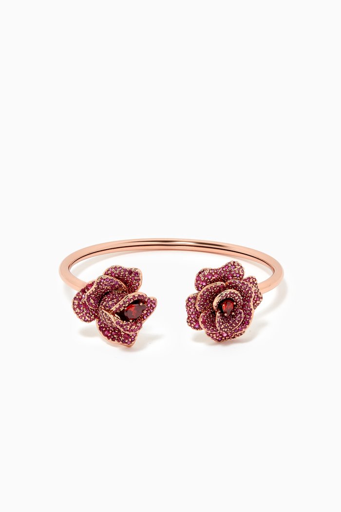 

Rosy Flex Cuff in Plated Metal, Red