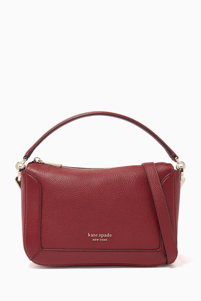 

Medium Crush Crossbody Bag in Leather, Red