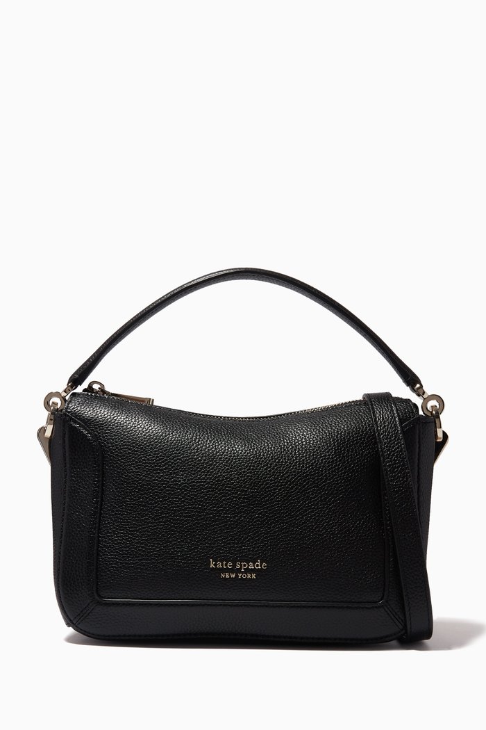 

Medium Crush Crossbody Bag in Leather, Black