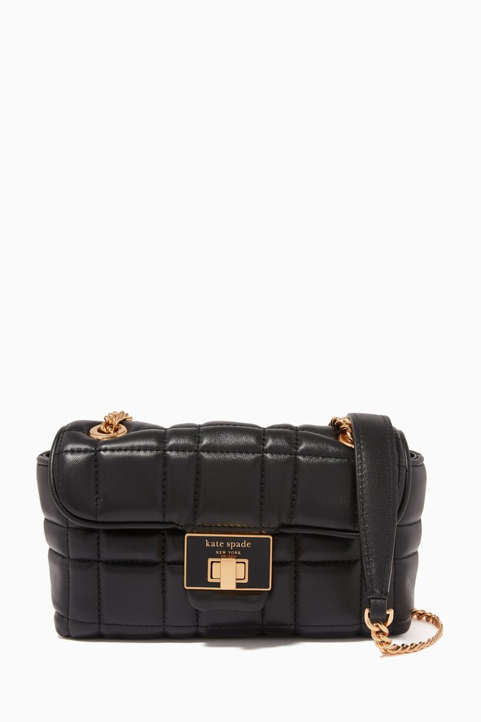 

Small Evelyn Crossbody Bag in Quilted Leather, Black