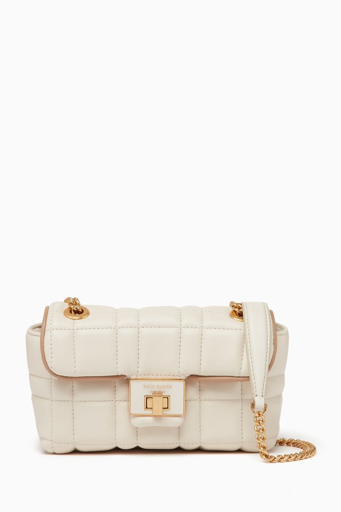 

Small Evelyn Crossbody Bag in Quilted Leather, White