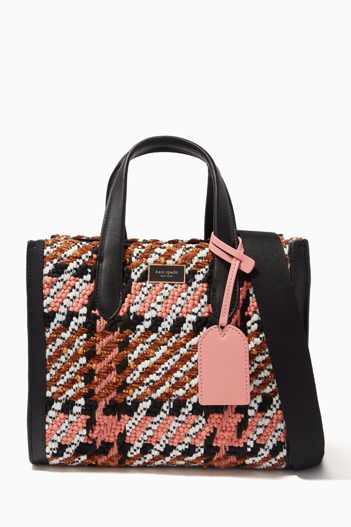 Small Manhattan Plaid Tote Bag, Pink