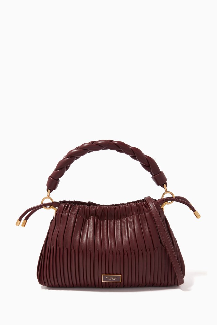 

Small Meringue Crossbody Bag in Leather, Burgundy