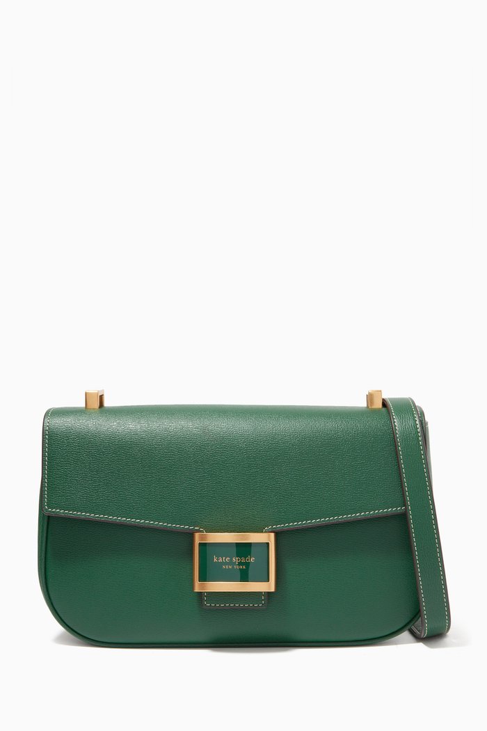

Katy Convertible Shoulder Bag in Leather, Green