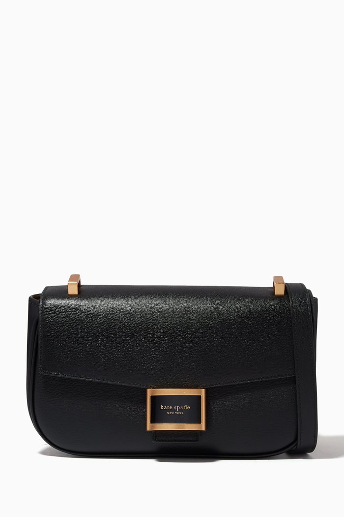 

Katy Convertible Shoulder Bag in Leather, Black
