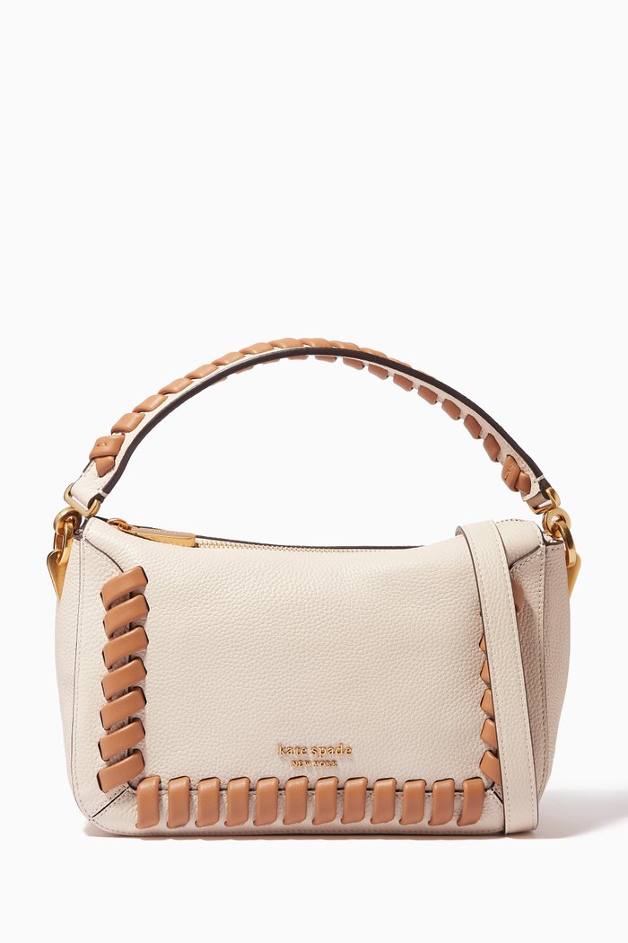 

Medium Crush Whipstitch Crossbody Bag in Pebbled Leather, Multicolour