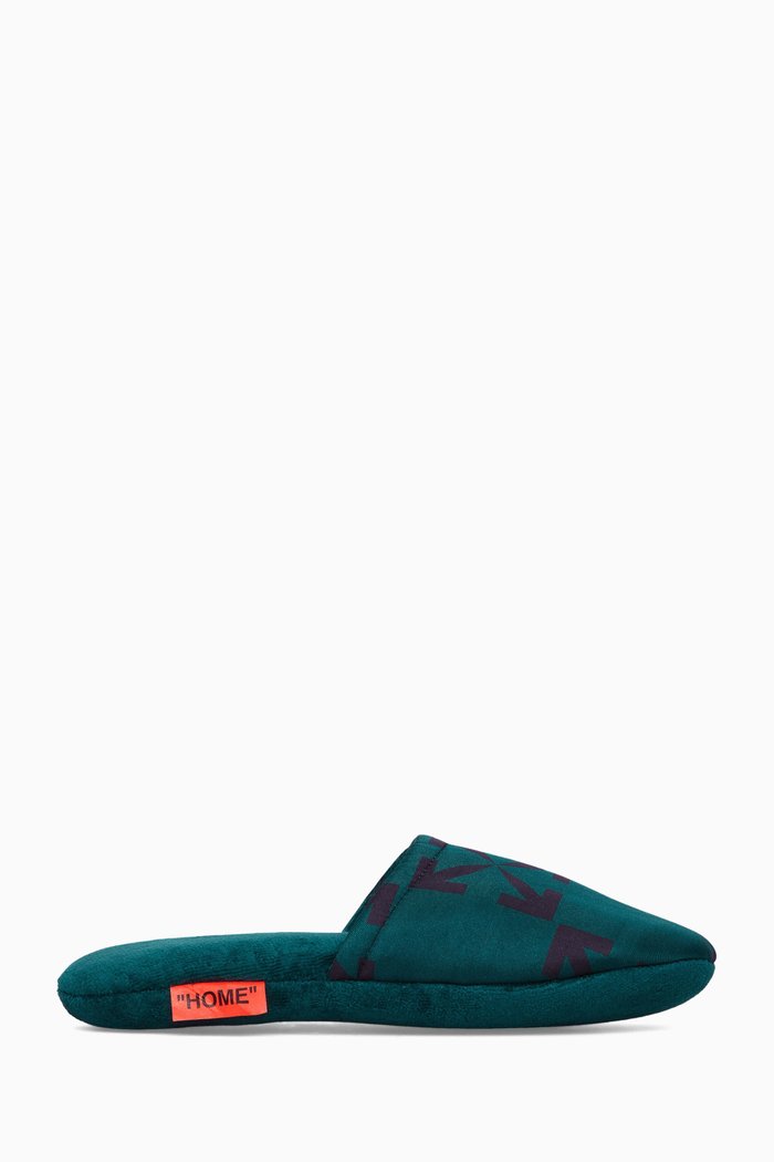 

Arrow Slippers in Silk, Blue
