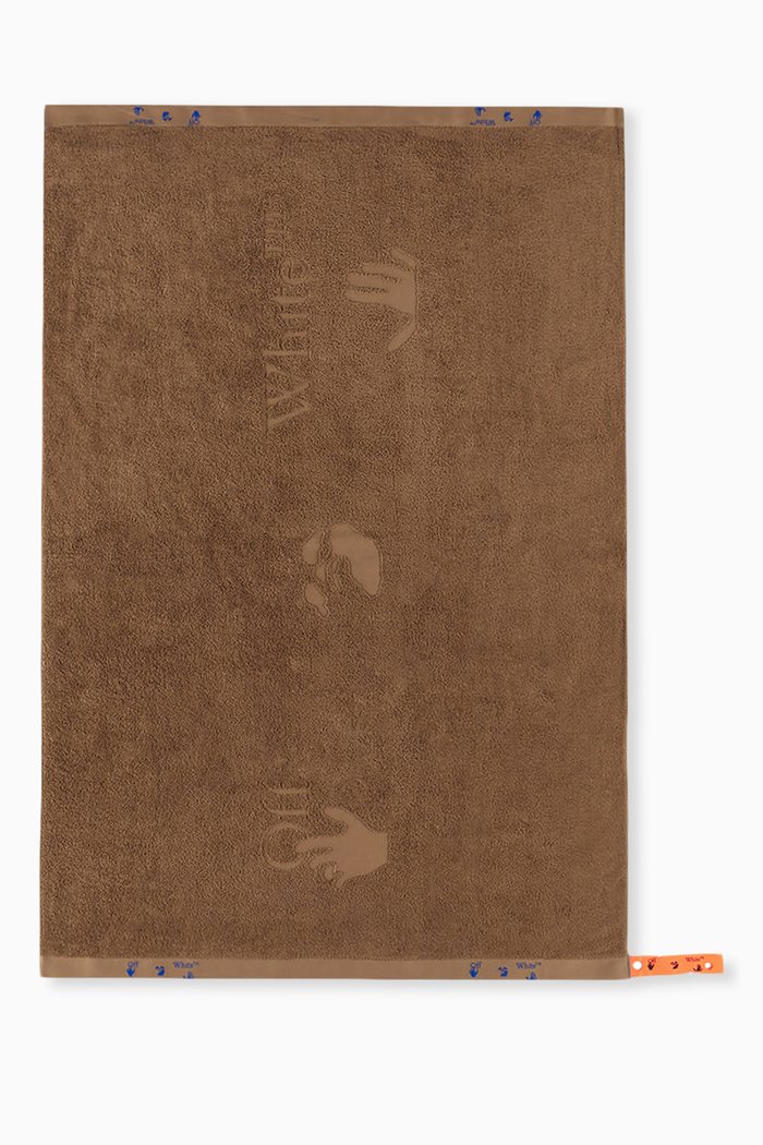 

Man Swimming Logo Shower Towel in Cotton Terry, Neutral