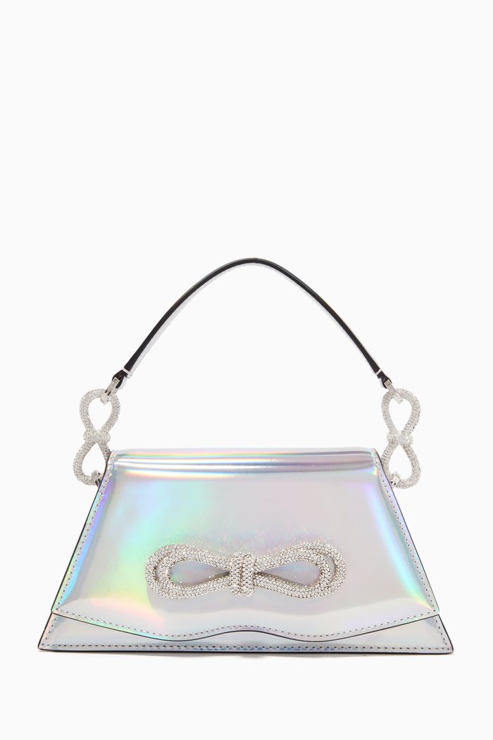 

Medium Samantha Bag in Iridescent Leather, Silver